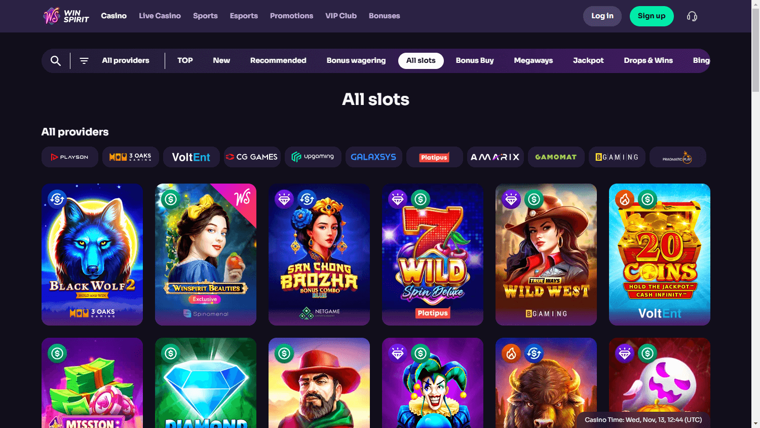 WinSpirit Casino cashier and deposits